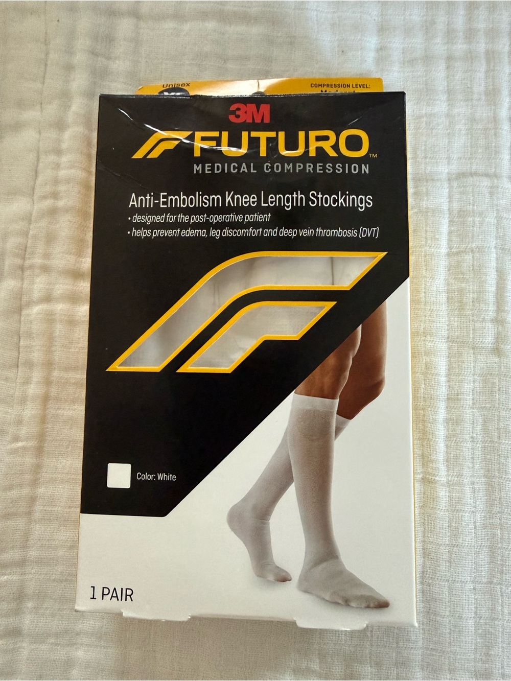 NIB 3M FUTURO Anti-Embolism Stockings Knee Length Moderate 18mm/Hg Size XL
